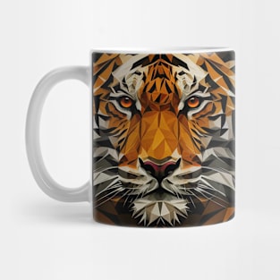 Triangle tiger - Abstract polygon animal face staring Mug